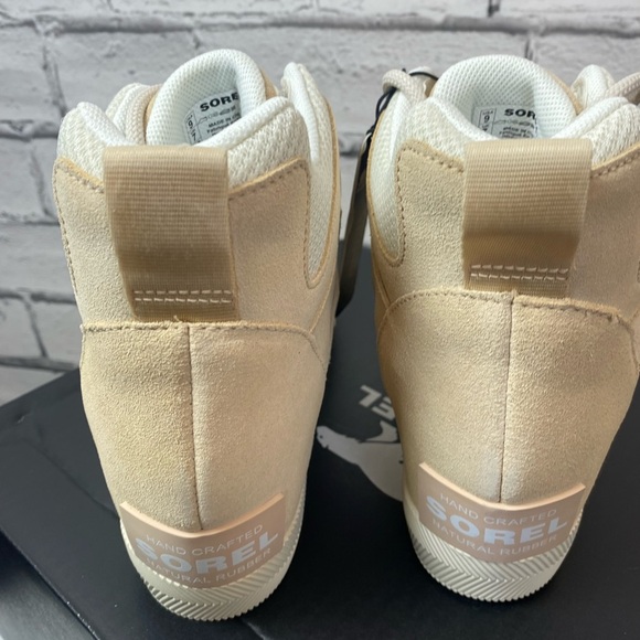 Sorel Womens Out N About Sport Wedge Ankle Boots Cream High Top Size 9 NEW - Picture 7 of 9